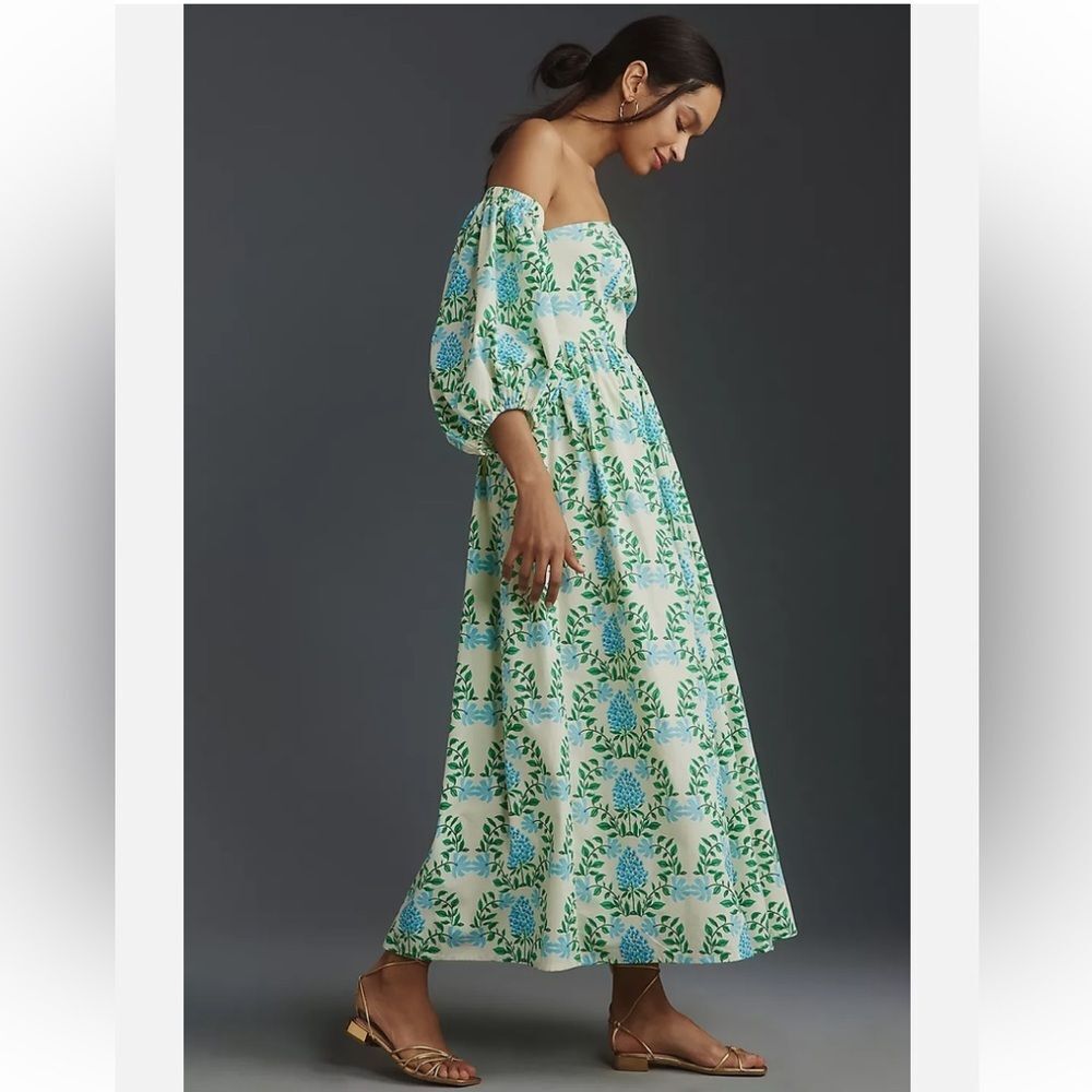 Anthropologie Let Me Be Long-Sleeve Printed Midi Dress - Picture 3 of 7